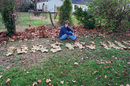 Lynnette standing next to the finished product - 'Nashville' spelled out in the leaves!